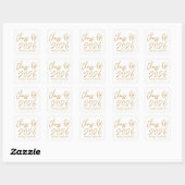 Sticker Carré Classe de script or moderne de 2025 Graduation (Feuille)