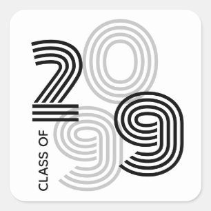 Sticker Carré Classe de style rétro avec grands chiffres