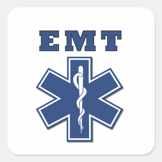 Sticker Carré Classe EMT Star of Life (Devant)