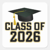 Sticker Carré Classe Letterman de 2026 Graduation (Devant)