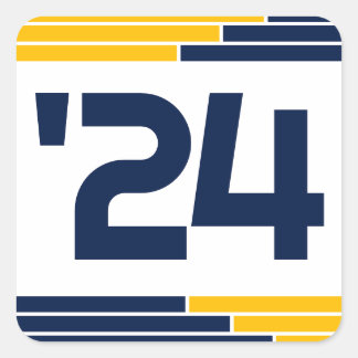 Sticker Carré Classe Marine & Gold de '24 Graduation