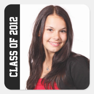 Sticker Carré Classe photo année scolaire diplôme memento noir