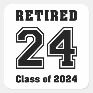 Sticker Carré Classe retraitée de sports collégiaux 2024