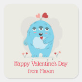 Sticker Carré Classe Saint-Valentin pour chevalier monstre (Devant)