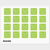 Sticker Carré Classe verte de chaux de script moderne de 2025 Gr (Feuille)