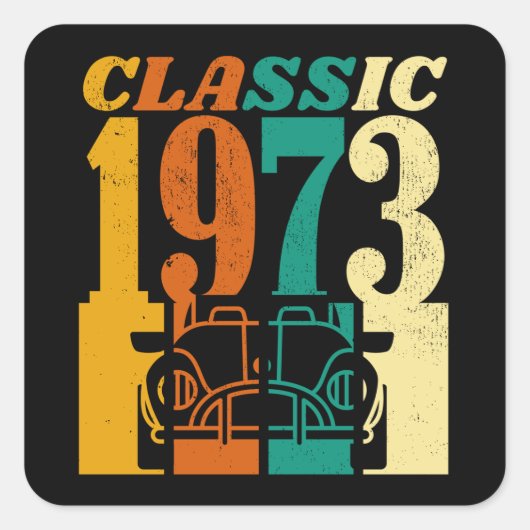 Sticker Carré Classic 1973 51e anniversaire (Devant)