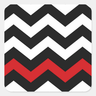 Sticker Carré Classic Black and White Zigzag