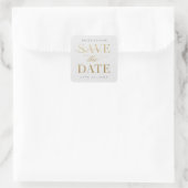 Sticker Carré Classic Calligraphy Gold Enregistrer la date (Sac)