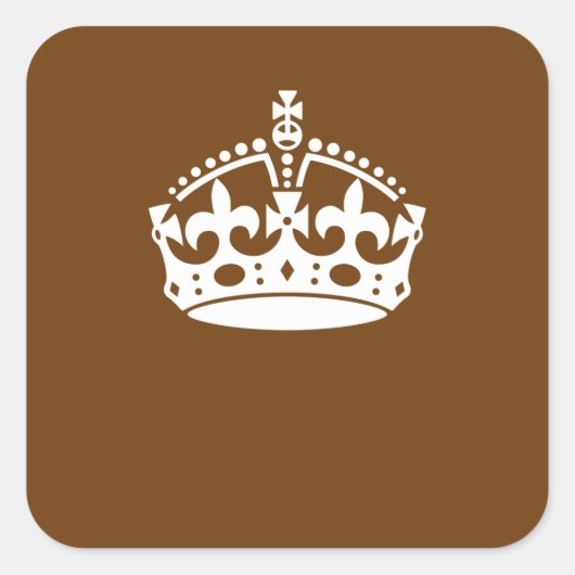 Sticker Carré Classic Conserver Couronne calme sur Chocolat Brow (Devant)
