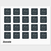 Sticker Carré Classic elegant from navy blue return address (Feuille)