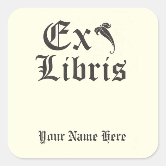 Sticker Carré Classic Ex Libris Plaque (Devant)