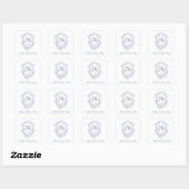 Sticker Carré Classic French Victorian Blue 70th Birthday Party (Feuille)