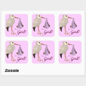 Sticker Carré Classic Stork (Feuille)