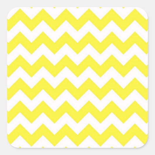 Sticker Carré Classic Yellow and White Chevron (Devant)