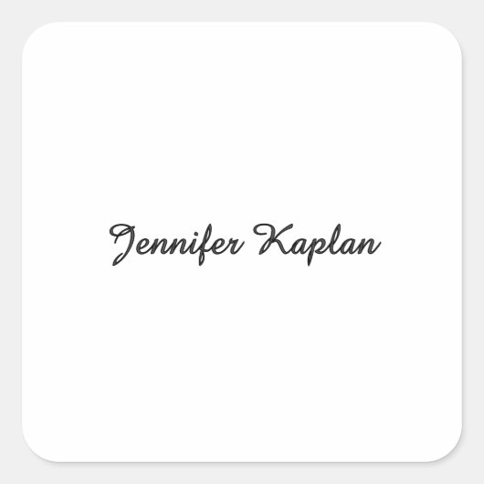 Sticker Carré Classical Handwriting Minimalist Professional (Devant)