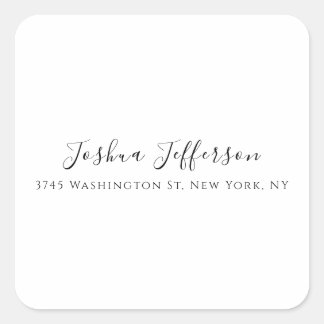Sticker Carré Classical Professional Creative Plain Black White