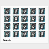Sticker Carré classique Chihuahua Chien secourt (Feuille)