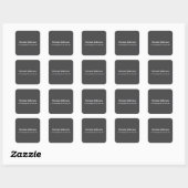 Sticker Carré Classique Créatif Tendance Gris foncé & Blanc (Feuille)