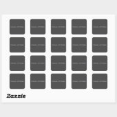 Sticker Carré Classique Créatif Tendance Gris foncé & Blanc (Feuille)