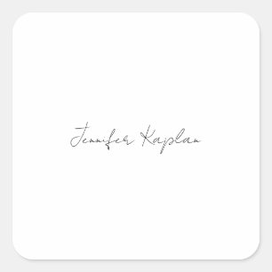 Sticker Carré Classique Minimaliste Professionnel Noir & Blanc