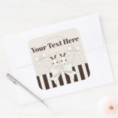 Sticker Carré Classique Moderne Bande Dessinée Mignonne Bonnet T (Enveloppe)