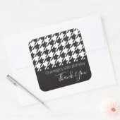 Sticker Carré Classique Moderne Noir et Blanc Pied-de-Poule (Enveloppe)