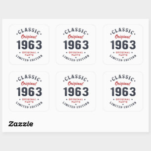Sticker Carré Classique Original 1963 Pièces Originales Cadeau A