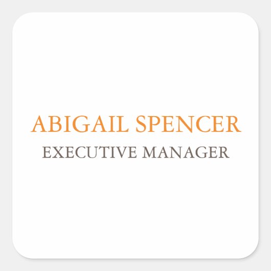 Sticker Carré Classique Simple Clean Professionnel (Devant)