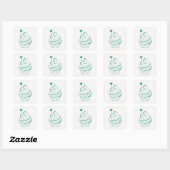 Sticker Carré Classique Simple Moderne Cupcake (Feuille)