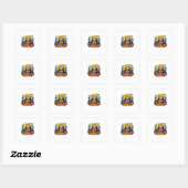 Sticker Carré Classique Trick Ou Halloween (Feuille)
