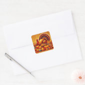 Sticker Carré classique/vintage Thanksgiving Turquie (Enveloppe)