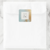 Sticker Carré Classy Artistic Blue Gold Paint Texture Logo (Sac)