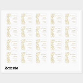 Sticker Carré Classy Gold Damask 40e anniversaire (Feuille)
