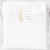 Sticker Carré Classy Gold Damask 40e anniversaire (Sac)