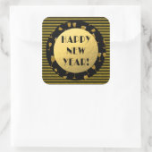 Sticker Carré Classy Gold et Black Bonne Année! (Sac)