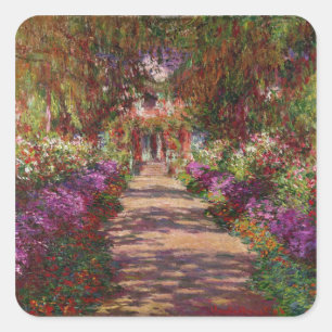 Sticker Carré Claude Monet   A Pathway à Monet's Garden