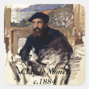 Sticker Carré Claude Monet Autoportrait dans son Atelier