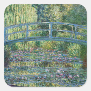 Sticker Carré Claude Monet - Bassin de nymphéas, Harmonie verte