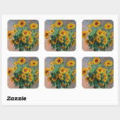 Sticker Carré Claude Monet - Bouquet de tournesols (Feuille)