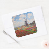 Sticker Carré Claude Monet - Champ de Tulipes en Hollande (Enveloppe)