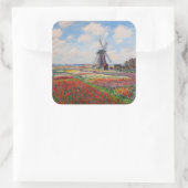 Sticker Carré Claude Monet - Champ de Tulipes en Hollande (Sac)