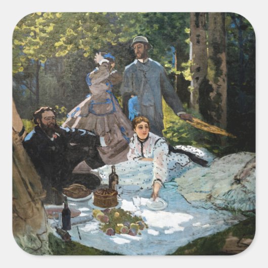 Sticker Carré Claude Monet - Déjeuner sur l'herbe, panneau droit (Devant)