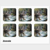 Sticker Carré Claude Monet - Déjeuner sur l'herbe, panneau droit (Feuille)