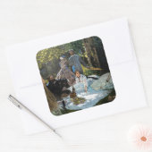 Sticker Carré Claude Monet - Déjeuner sur l'herbe, panneau droit (Enveloppe)