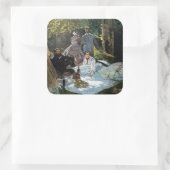 Sticker Carré Claude Monet - Déjeuner sur l'herbe, panneau droit (Sac)