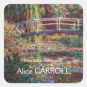 Sticker Carré Claude Monet - Eau Lily étang, Harmonie rose