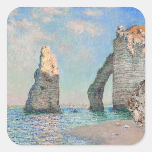Sticker Carré Claude Monet - Falaises à Etretat (Devant)