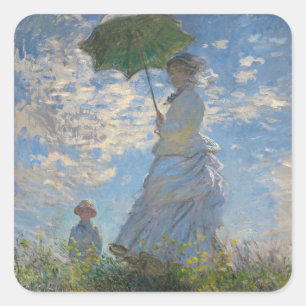 Sticker Carré Claude Monet Femme au Parasol Beaux-Arts
