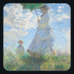 Sticker Carré Claude Monet Femme Avec Parasol<br><div class="desc">Claude Monet Femme Avec Parasol</div>