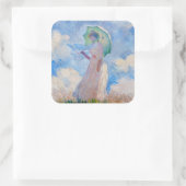 Sticker Carré Claude Monet - Femme avec Parasol face à gauche (Sac)